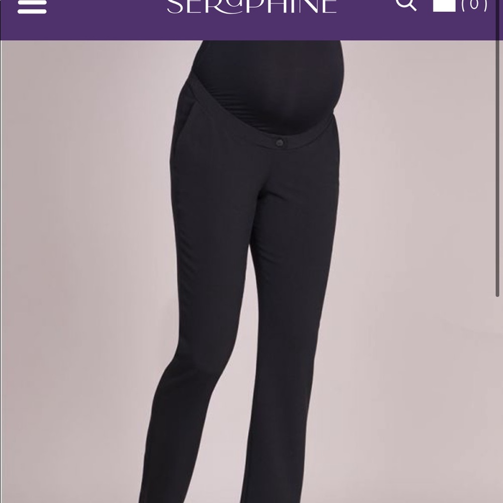 Seraphine black work pant maternity